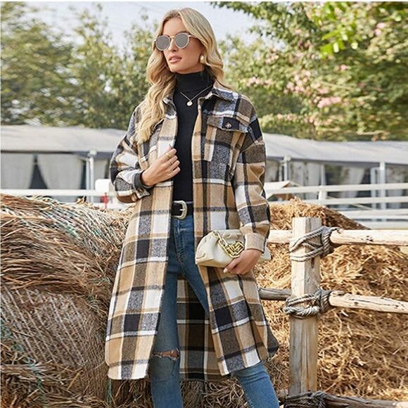 Fall Plaid Coat  - Picture 1 of 3